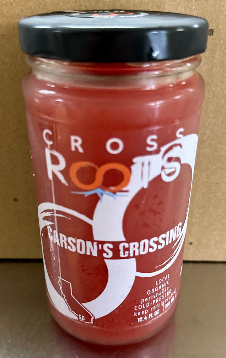 CARSON'S CROSSING: Watermelon, lemon, lime, mint, turmeric, ginger      Promotes: skin health, cognitive longevity, hydration.